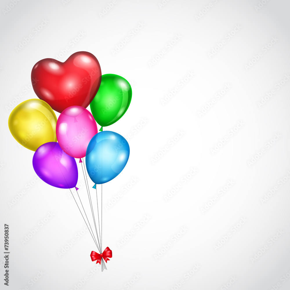 Background with bunch of colored balloons
