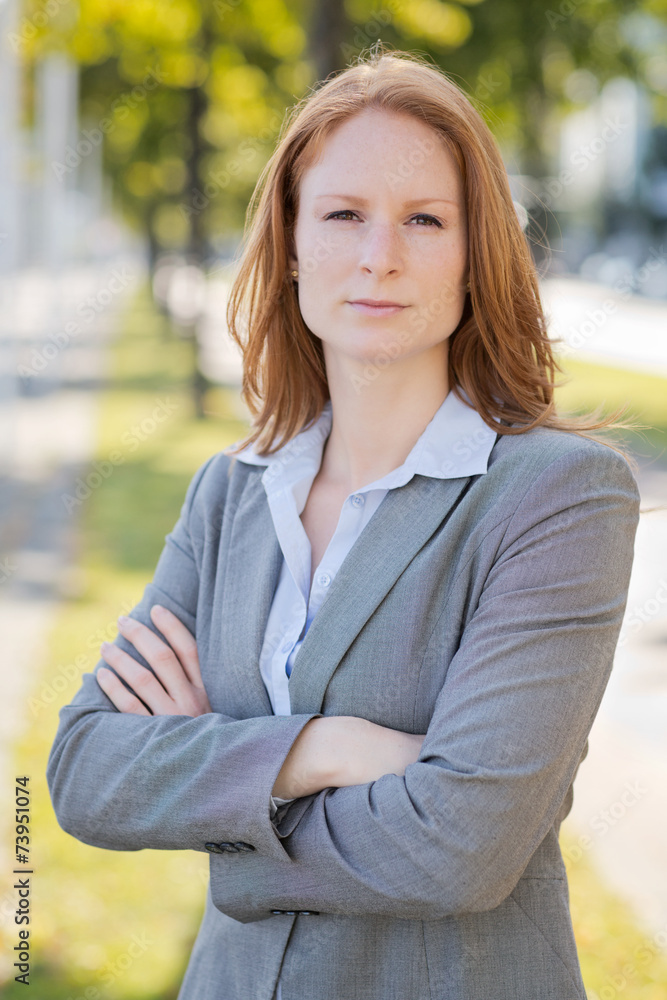 Portrait of a Young Woman in a Suit