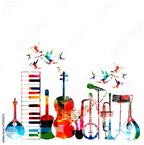 Music instruments background