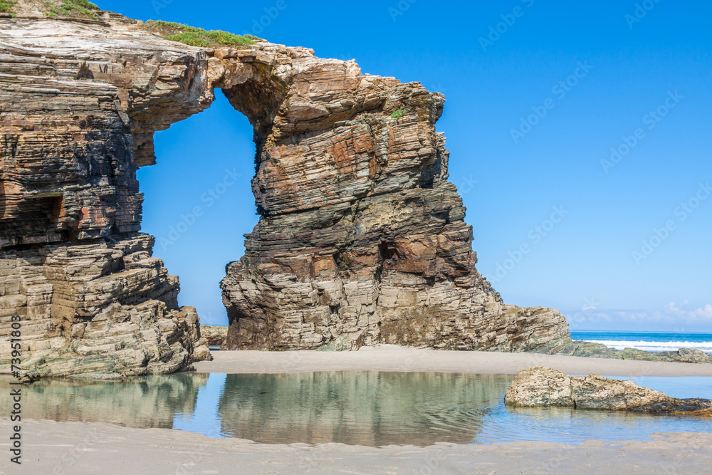 Famous Spanish destination, Cathedrals beach (playa de las cated