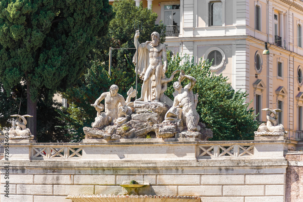 Fountain of Neptune in Rome, Italy.