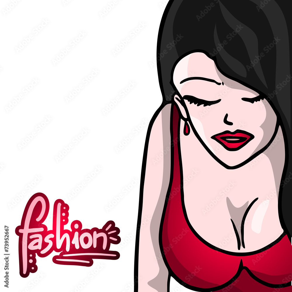 Fashion girl vector draw Fashion girl vector draw