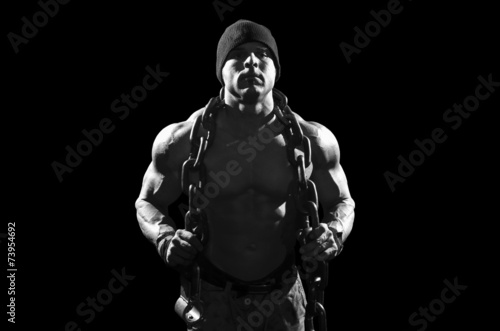 Athlete with chains