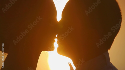 Love couple at sunset