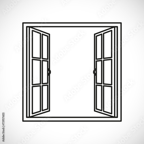 windows-half open window vector
