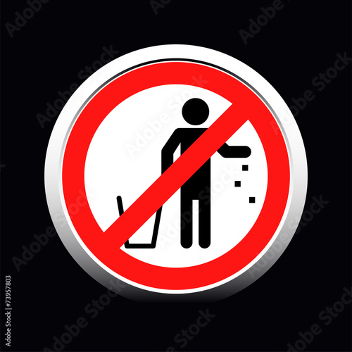 Do not litter vector sign, eps10 illustration