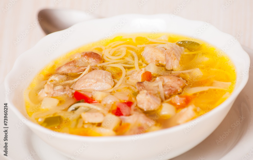 chicken soup with noodle and vegetables chicken soup with noodle and vegetables