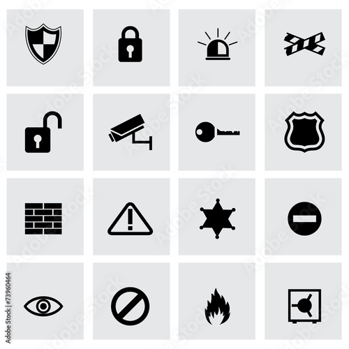 Vector black security icons set