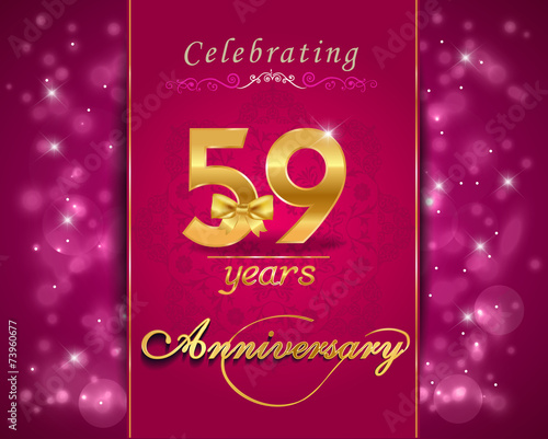 59 year celebration sparkling card, 59th anniversary