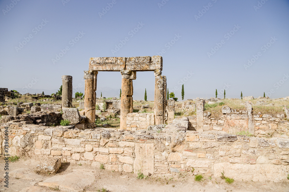 Hierapolis. Ancient ruins along the  Frontinus street