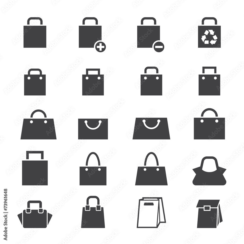 bag icon set bag icon set