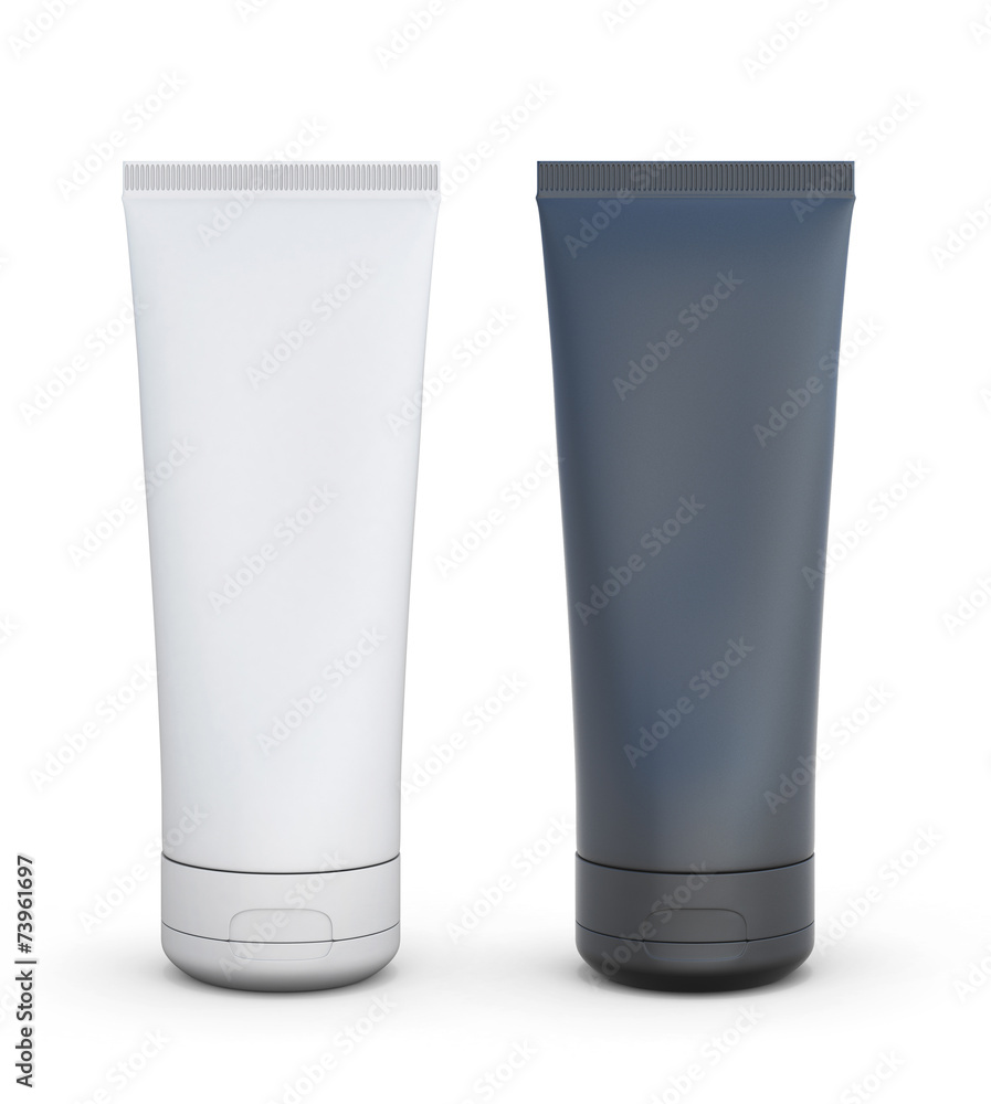 Black and white tube for cream or another cosmetic remedy Black and white tube for cream or another cosmetic remedy