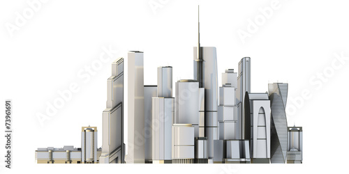 3d city isolated on white bacground.