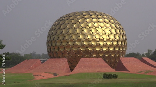 Matrimandir - modern  architecture Golden Temple in Auroville photo