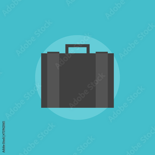 Business briefcase flat icon illustration