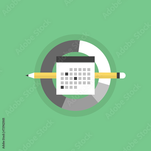 Business schedule flat icon illustration