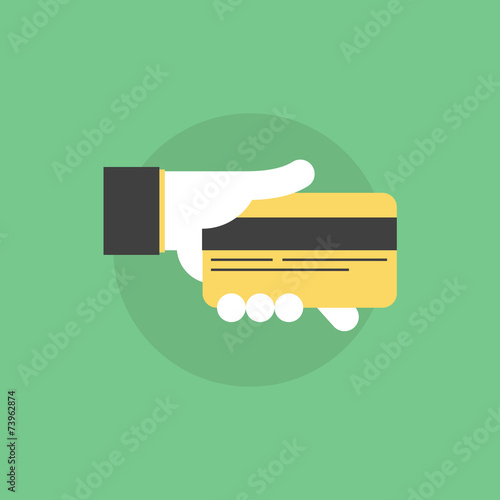 Credit card payment flat icon illustration