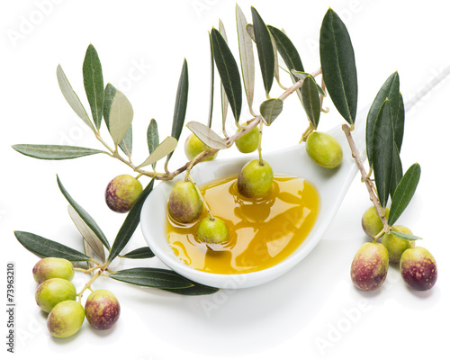 Green olives and extra virgin oliver oil