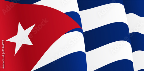Background with waving Cuban Flag. Vector