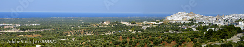 Panoramic view of Ostuni called  white town  - Italy