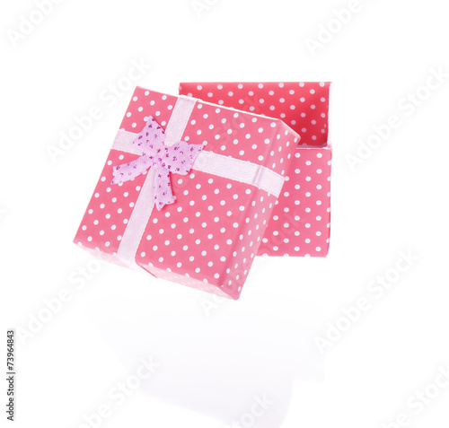 Gift box with bow isolated on white background