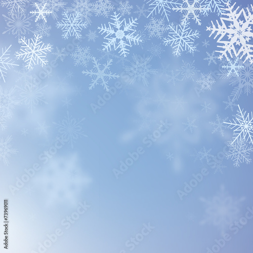 Winter frozen background with snowflakes