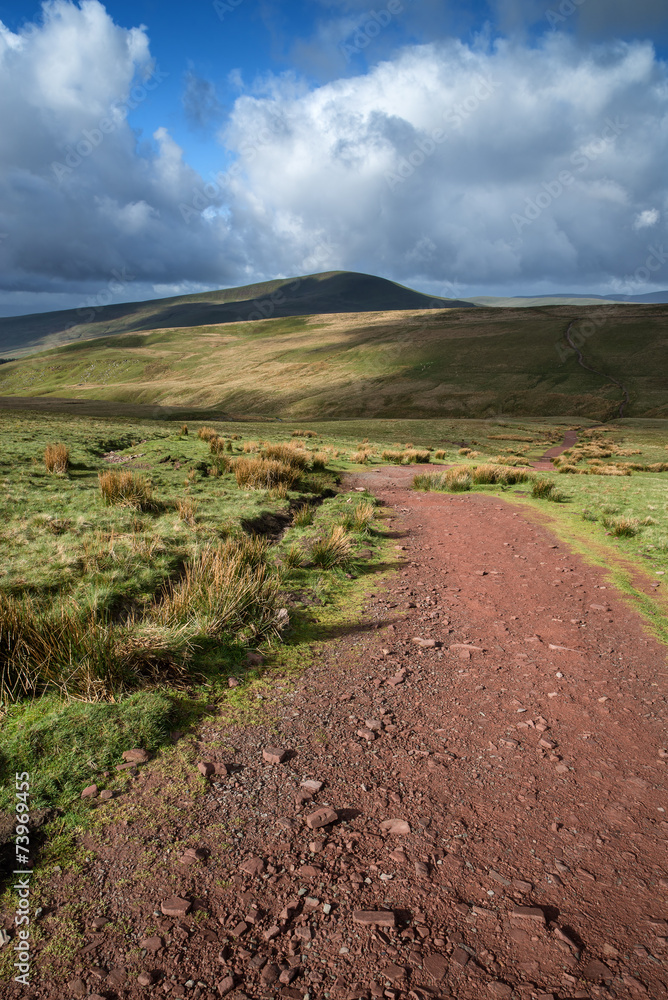 Beautiful landscape of Brecon Beacons National Park with moody s