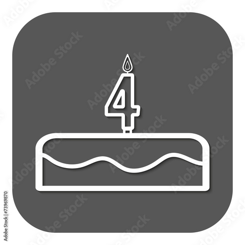 birthday cake with candles number 4