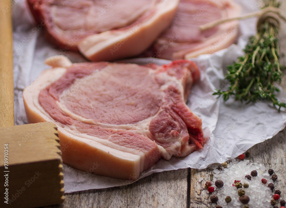 raw pork chops