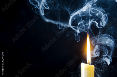 Candle  flame  smoke.
