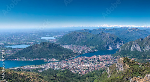city of lecco from mountain