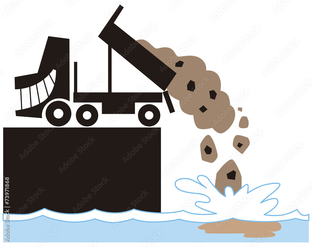 海を汚すダンプカー Stock Vector Adobe Stock