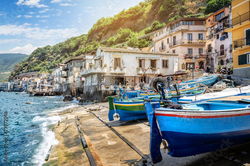 Fishing village in calabria, Scilla, Italy © mRGB