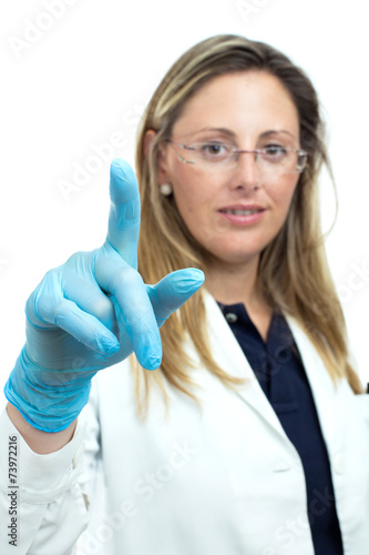 doctor woman pointing something with his finger
