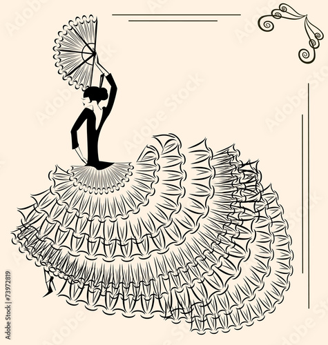 image of flamenco dancer with fan