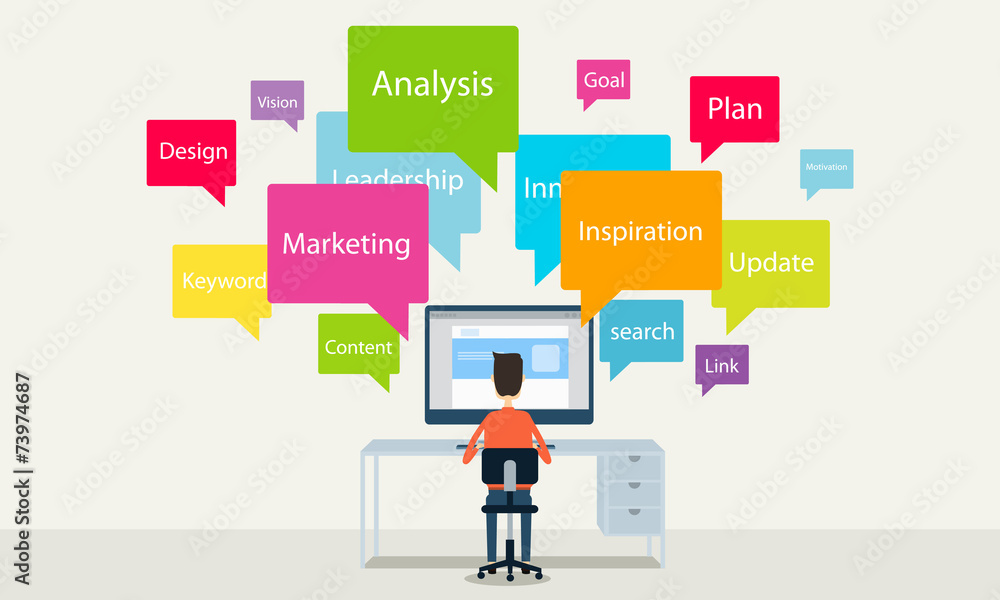 people working to business online concepte people working to business online concepte