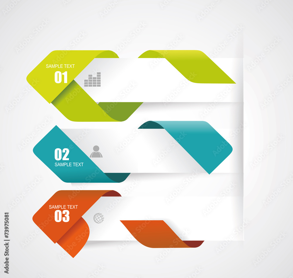 Modern Design Layout - vector paper progress steps Modern Design Layout - vector paper progress steps