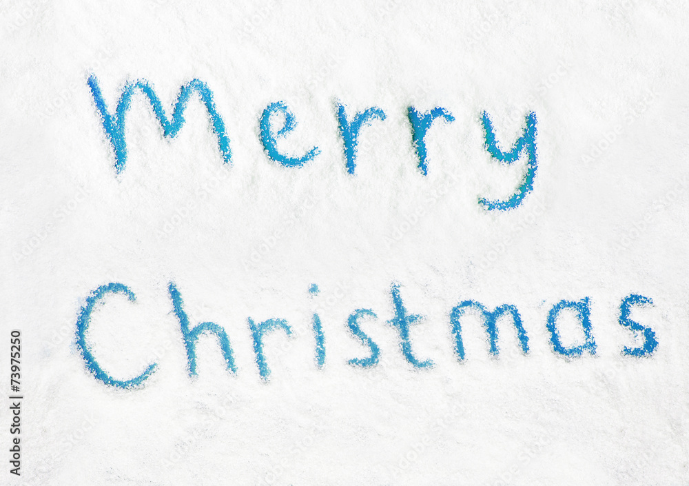 Christmas words on snow Christmas words on snow