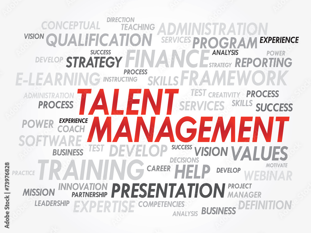 Word cloud of Talent Management related items, vector