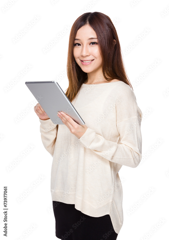 Woman use of tablet Woman use of tablet