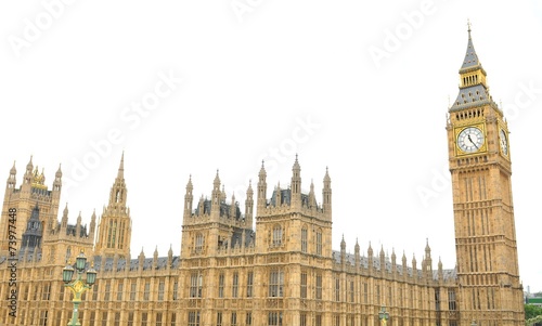 Obraz na plátně Westminster Palace in London isolated on white