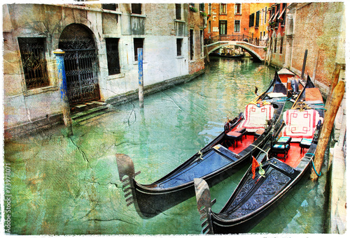 Venetian canals. artwork in painting style