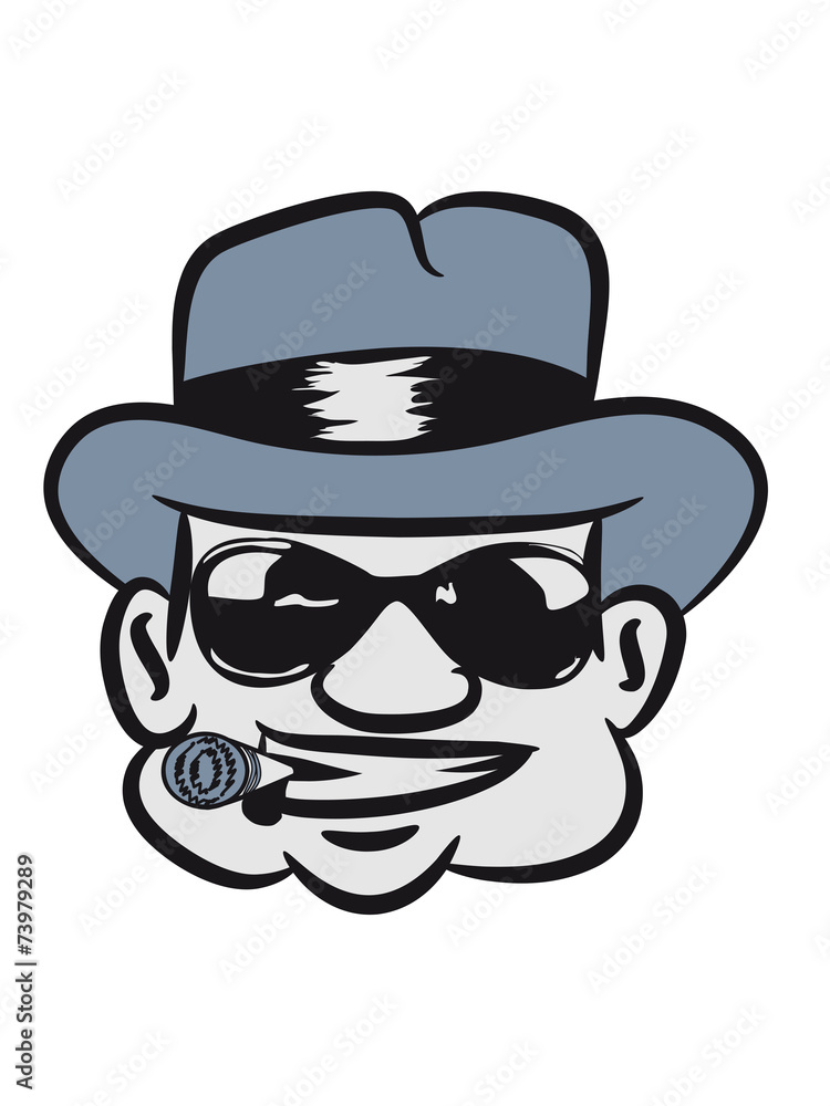 Gangster hut zigarrette sonnenbrille
