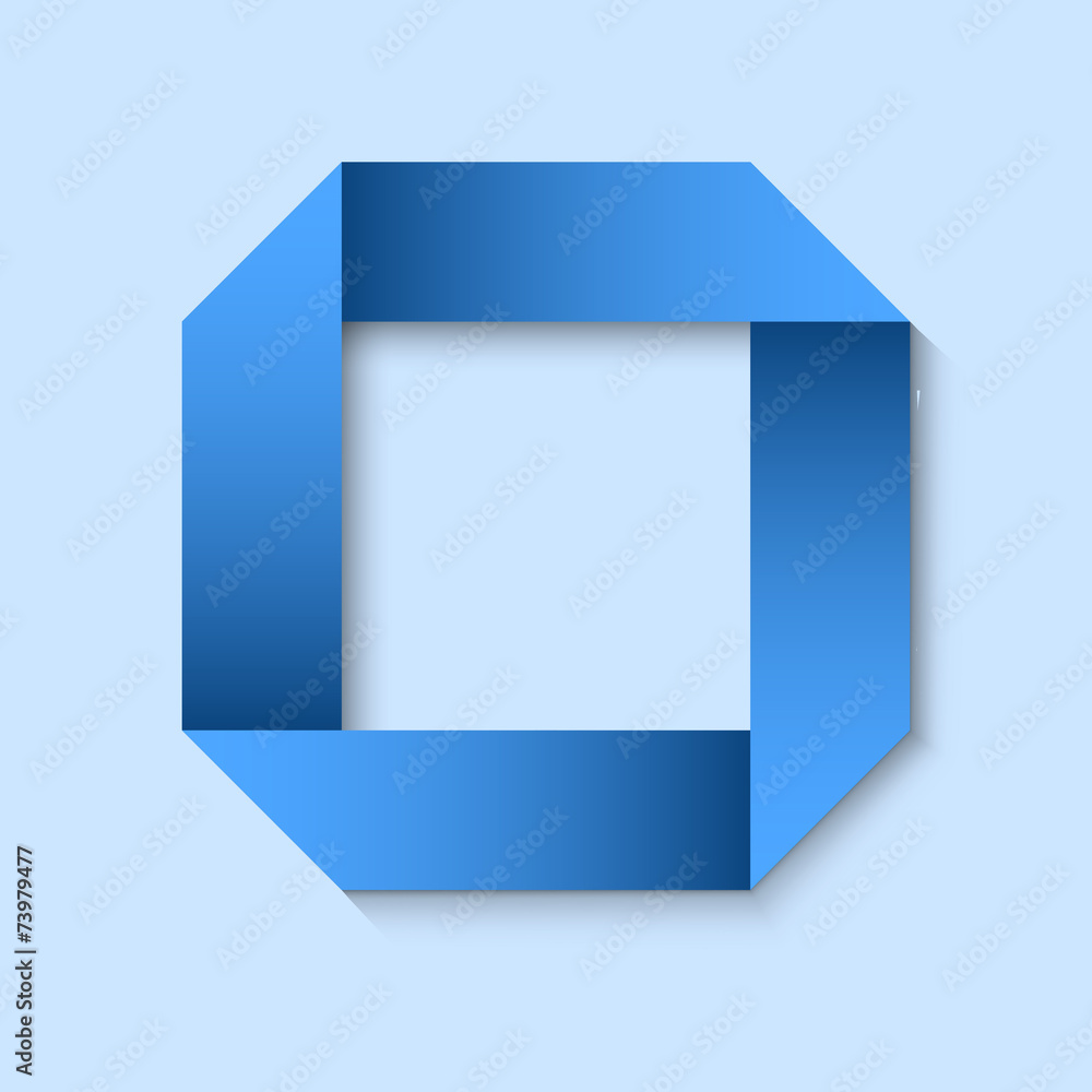 Blue paper origami square frame with copy space. Blue paper origami square frame with copy space.