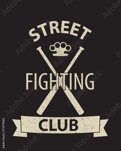 Street Fighting Club emblem vector illustration, eps10
