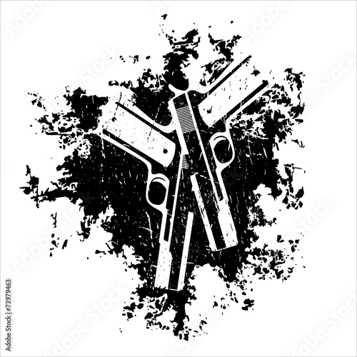 guns on the grunge background t-shirt design vector illustration
