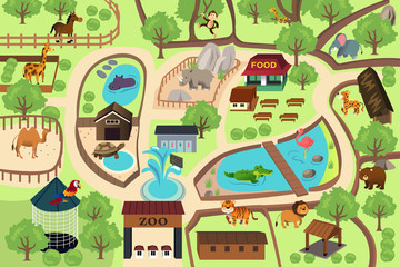 Foto auf Acrylglas Zoo Map of a zoo park  © artisticco