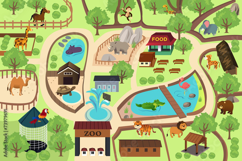 Map of a zoo park photo