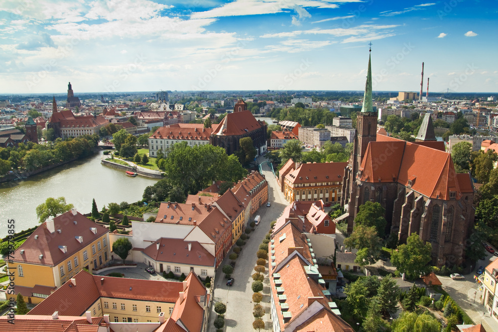 Obraz Panorama of the city of Wroclaw in Poland