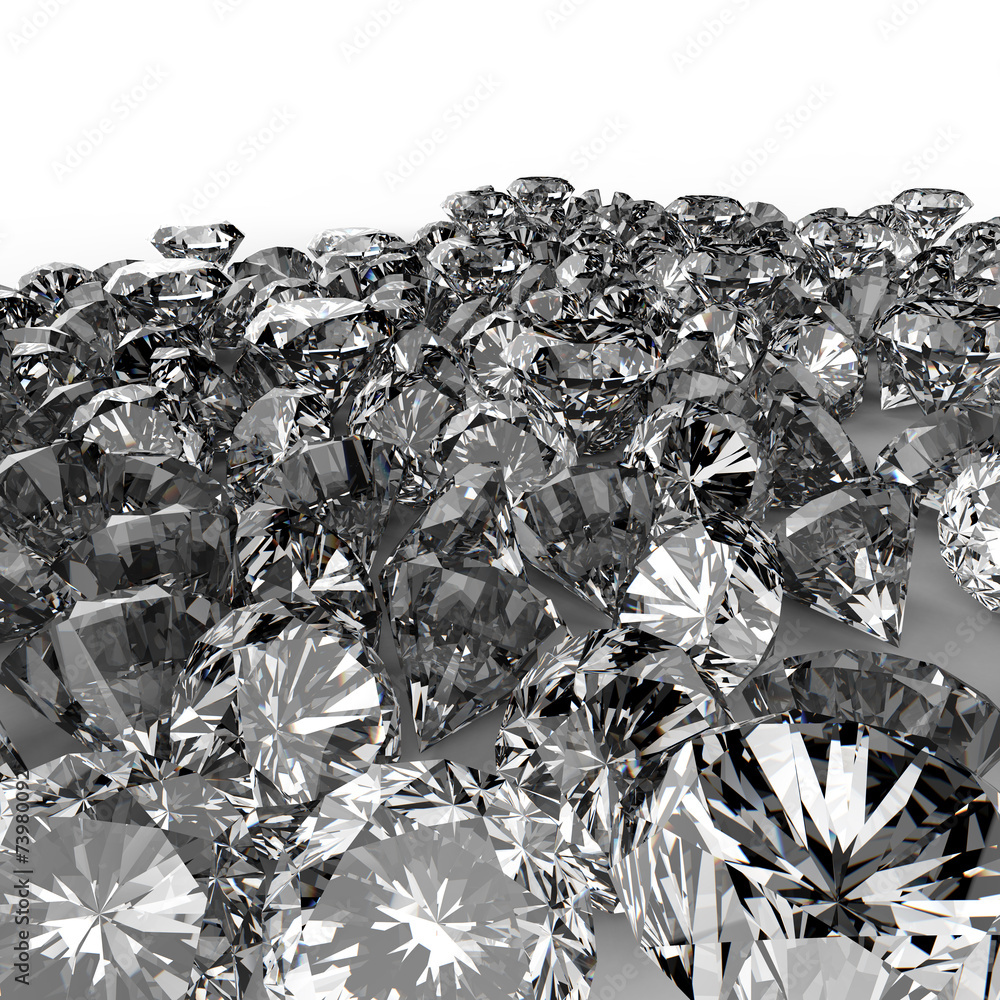 Diamonds 3d composition on white Diamonds 3d composition on white